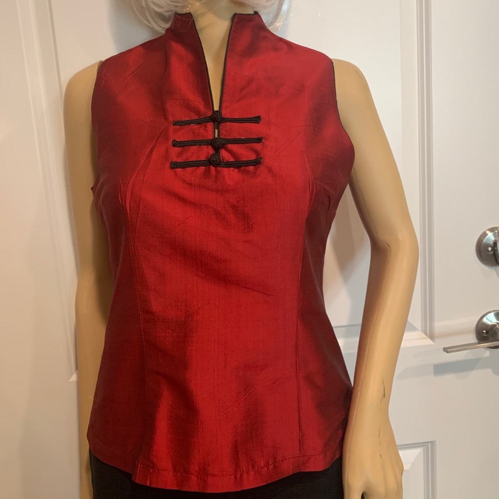 STUNNING RED SILK ASIAN TOP-_Small